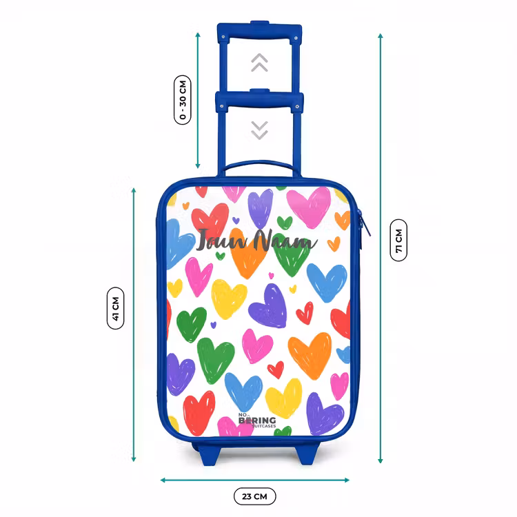 Kinderkoffer - Blauw - Gekleurde hartjes — 6