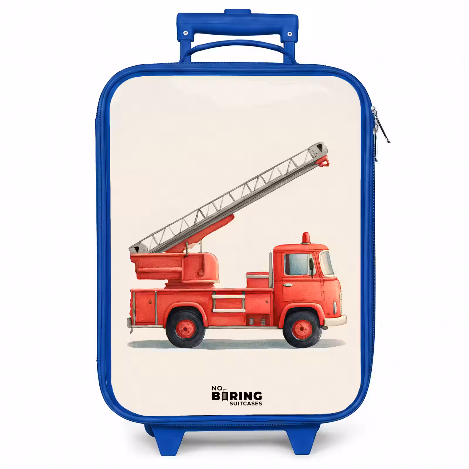 Kinderkoffer - Blauw - Brandweerwagen - Getekend - Rood — 1