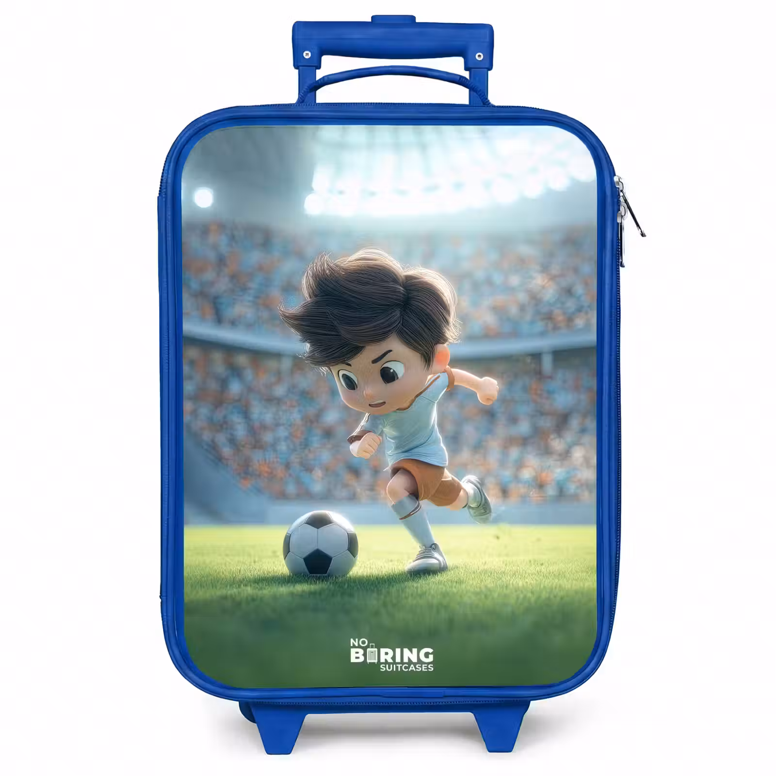 Kinderkoffer - Blauw - Jongen - Voetbal - Stadion - Zonlicht — 1