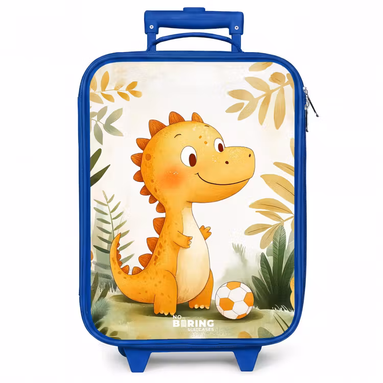 Kinderkoffer - Blauw - Dino - Voetbal - Oranje — 1