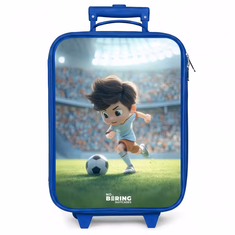 Kinderkoffer - Blauw - Jongen - Voetbal - Stadion - Zonlicht — 1
