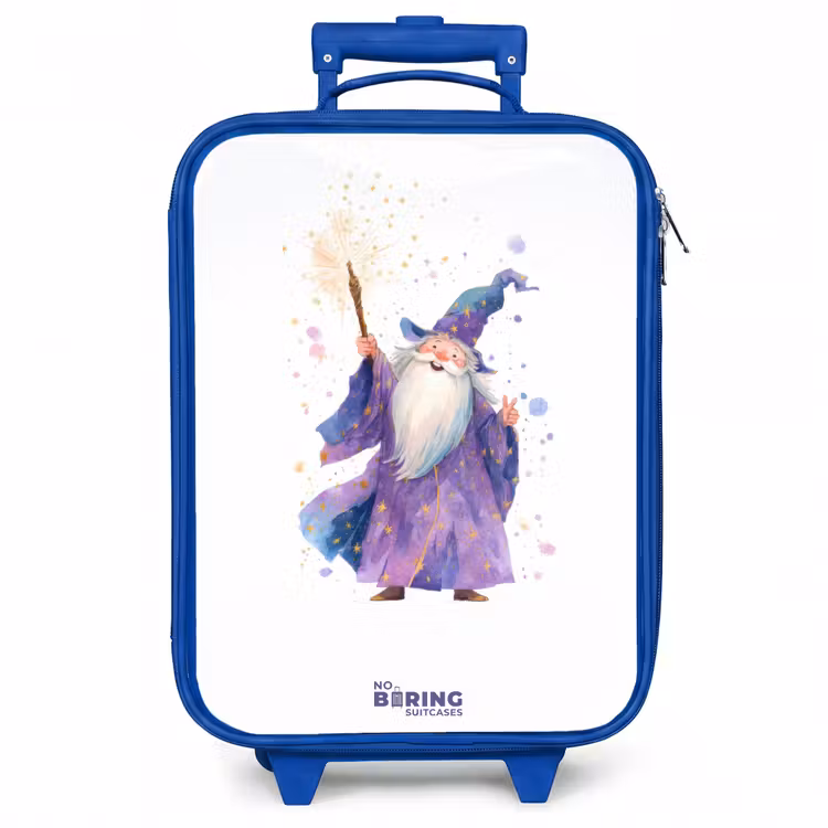 Kinderkoffer - Blauw - Oude tovenaar met staf — 1