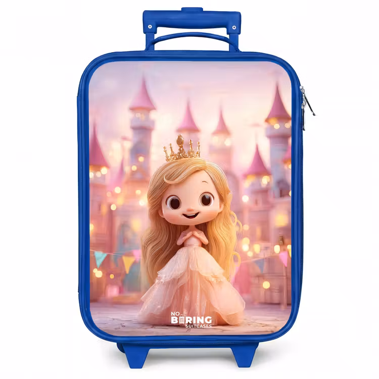 Kinderkoffer - Blauw - Prinses - Roze - Kasteel — 1
