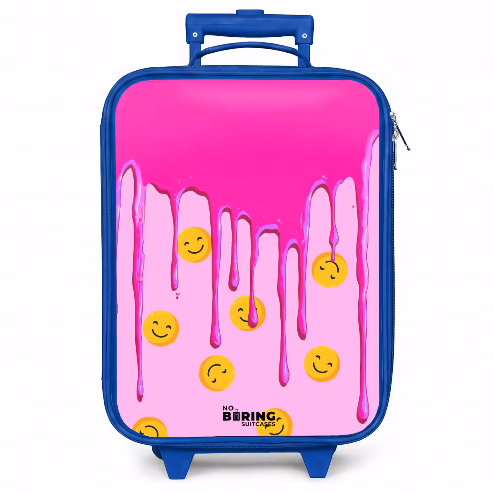 Kinderkoffer - Blauw - Verf - Smiley - Roze — 1