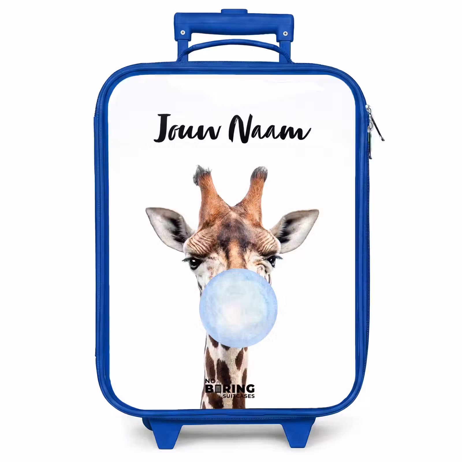 Kinderkoffer met naam - Blauw - Kauwende Kobus blauw — 1