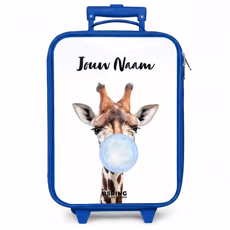 Kinderkoffer met naam - Blauw - Kauwende Kobus blauw — 1