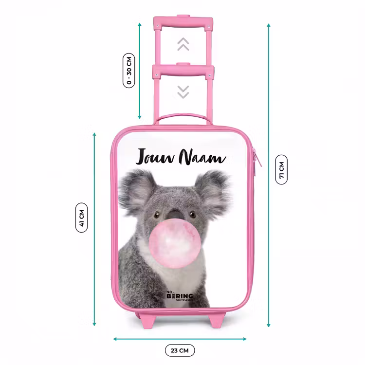 Kinderkoffer met naam - Roze - Kauwgom koala — 6