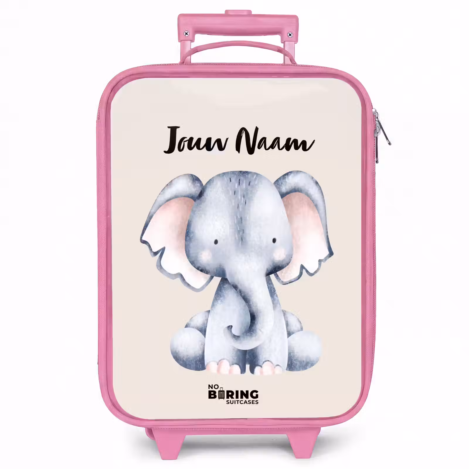 Kinderkoffer met naam - Roze - Oane Olifant — 1