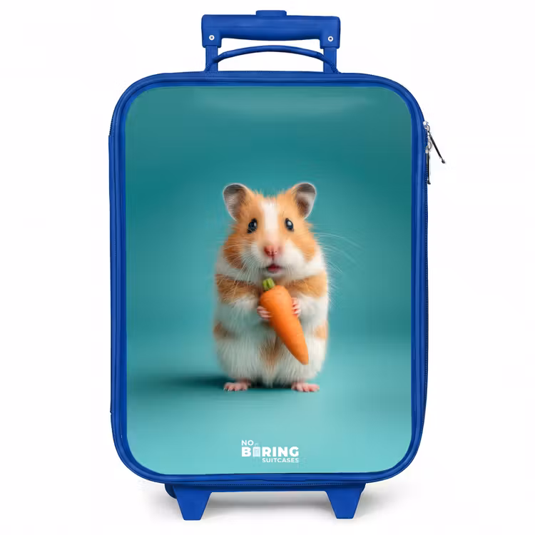 Kinderkoffer - Blauw - Hamster - Wortel - Dier — 1