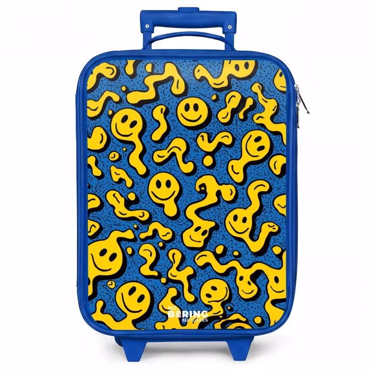 Kinderkoffer - Blauw - Smiley - Blauw - Geel — 1