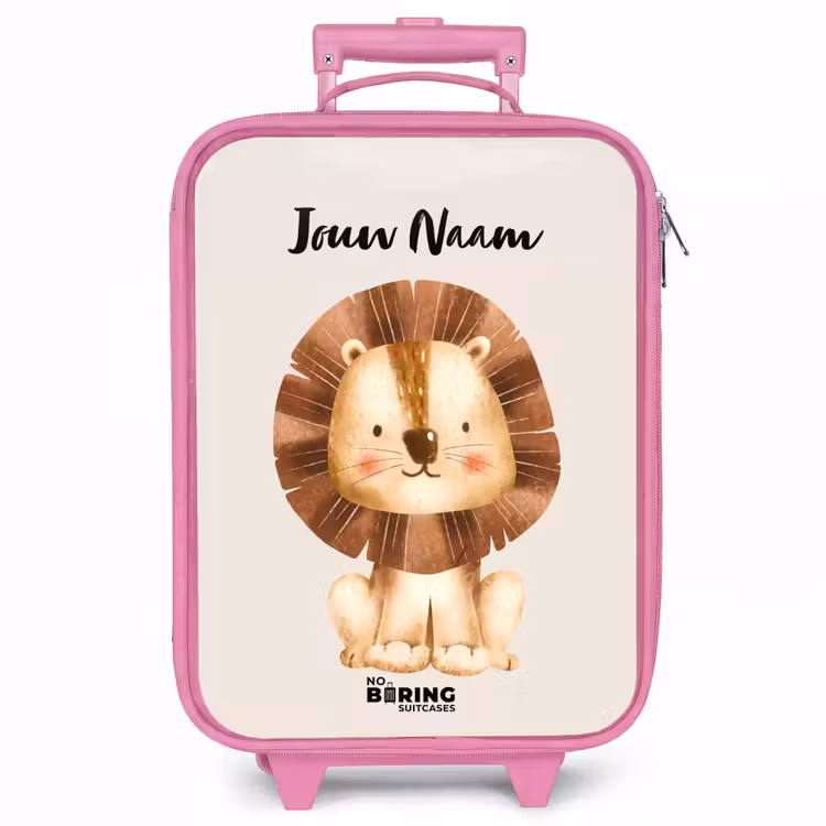 Kinderkoffer met naam - Roze - Lamar Leeuw — 1
