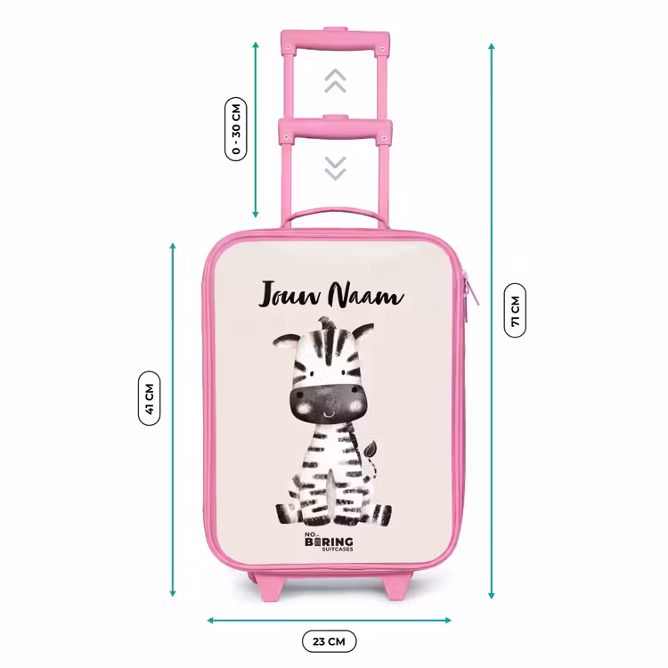 Kinderkoffer met naam - Roze - Zoë Zebra — 6