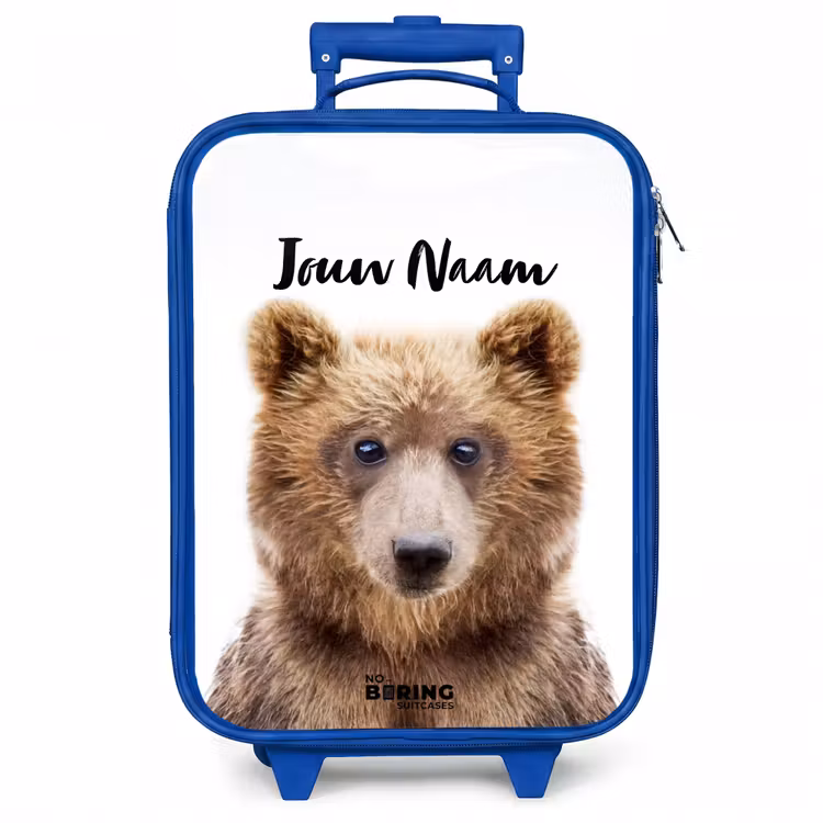 Kinderkoffer met naam - Blauw - Bennie Beer — 1