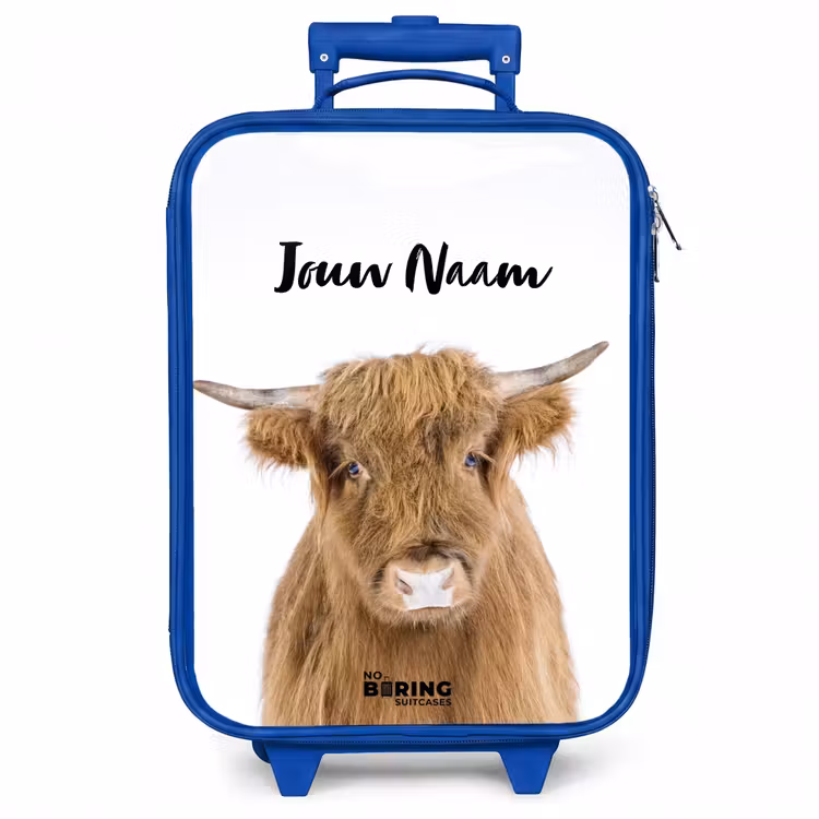 Kinderkoffer met naam - Blauw - Halbe Hooglander — 1