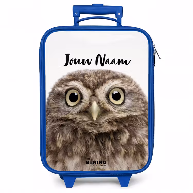 Kinderkoffer met naam - Blauw - Ulke Uil — 1