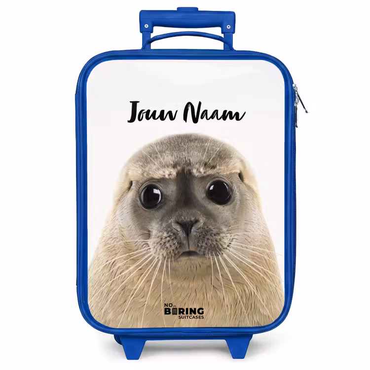 Kinderkoffer met naam - Blauw - Zyon Zeehond — 1