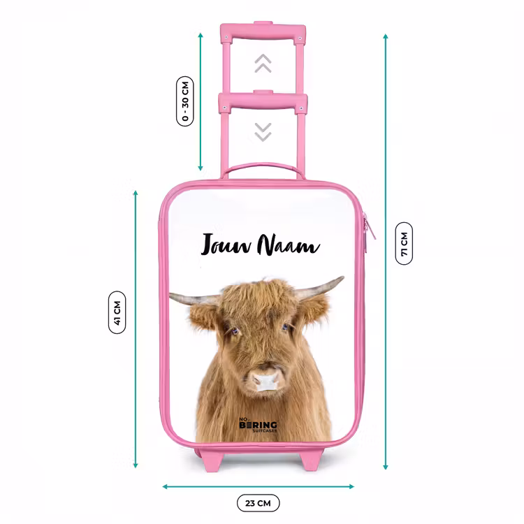 Kinderkoffer met naam - Roze - Halbe Hooglander — 6