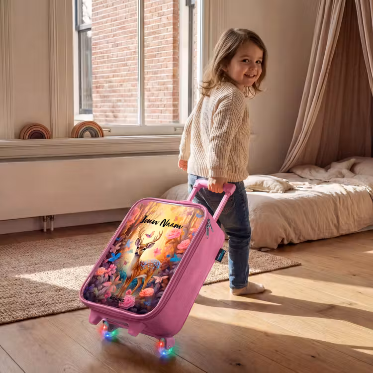 Kinderkoffer met naam - Roze - Bloesem boshert — 3