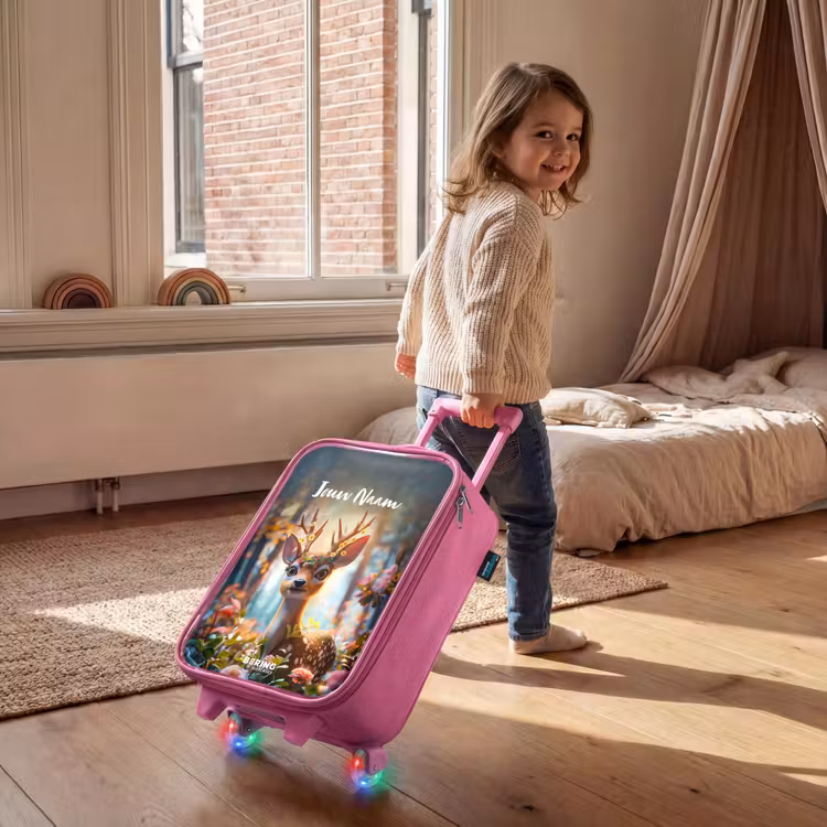 Kinderkoffer met naam - Roze - Bo bloemengewei — 3