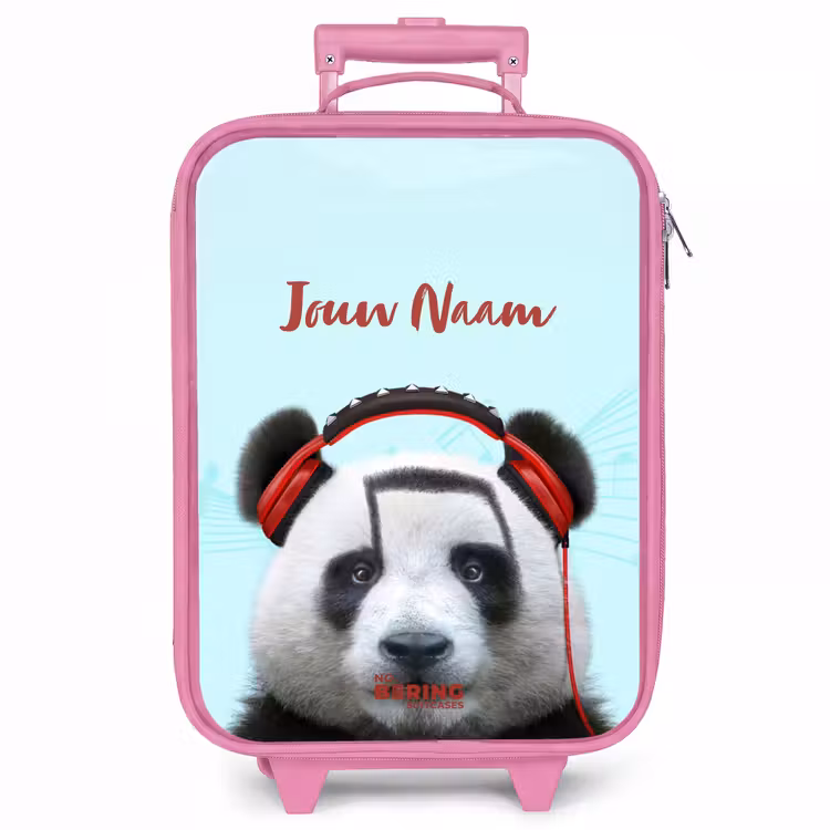 Kinderkoffer met naam - Roze - Kees de Panda — 1