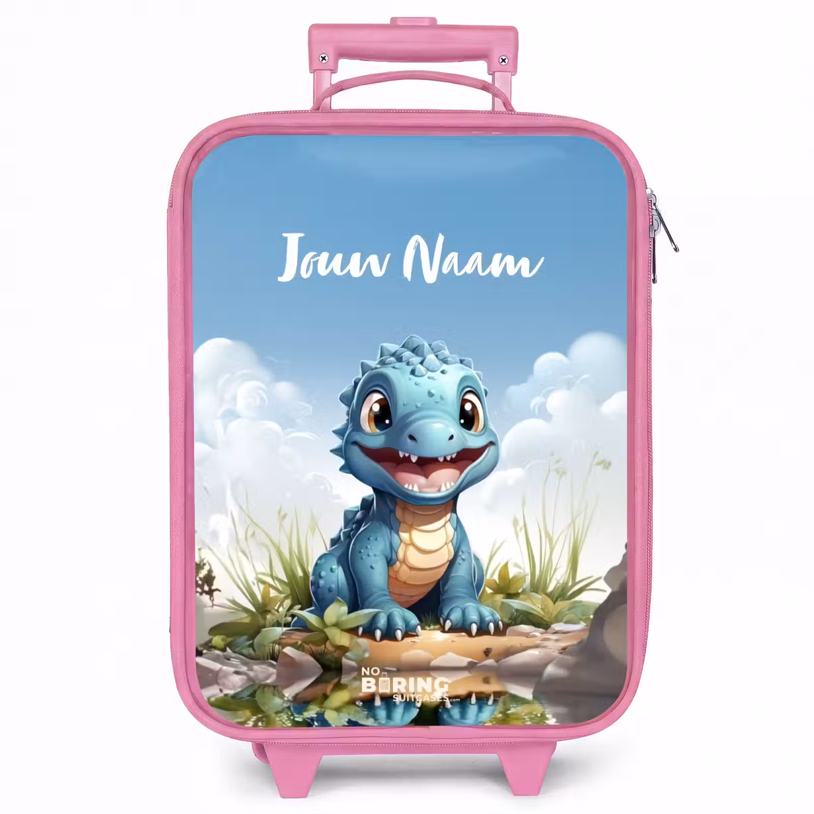 Kinderkoffer met naam - Roze - Darius Dino — 1