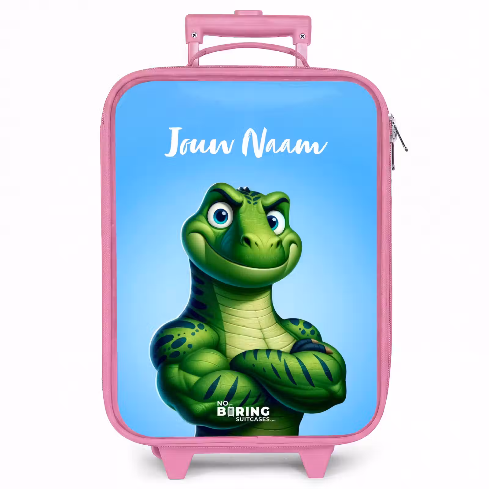 Kinderkoffer met naam - Roze - Spierbundelsaurus — 1
