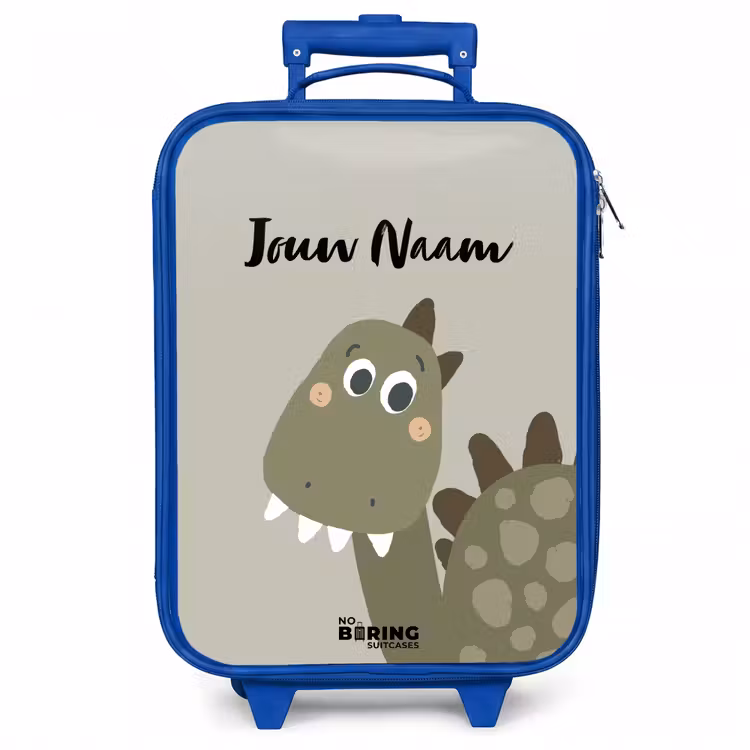 Kinderkoffer met naam - Blauw - Danny dino — 1
