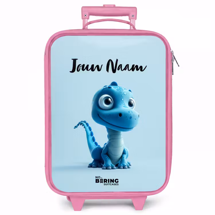 Kinderkoffer met naam - Roze - Blije Bronto — 1