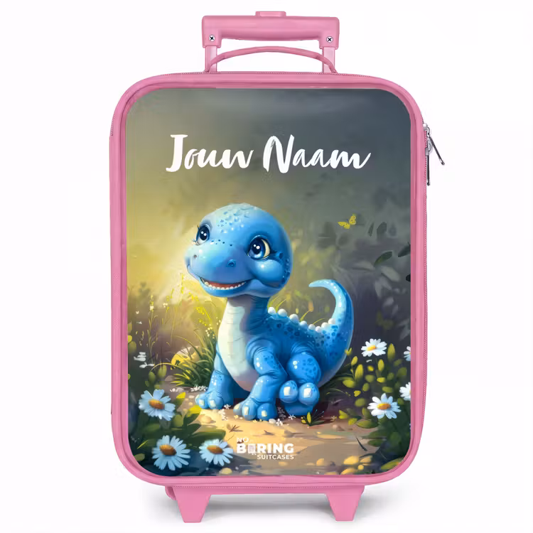 Kinderkoffer met naam - Roze - Branco Brontosaurus — 1