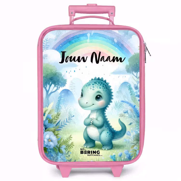 Kinderkoffer met naam - Roze - Daantje Dino — 1