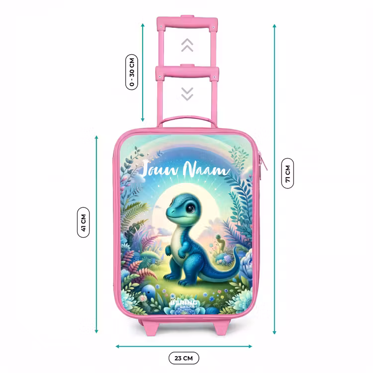 Kinderkoffer met naam - Roze - Django Dino — 6