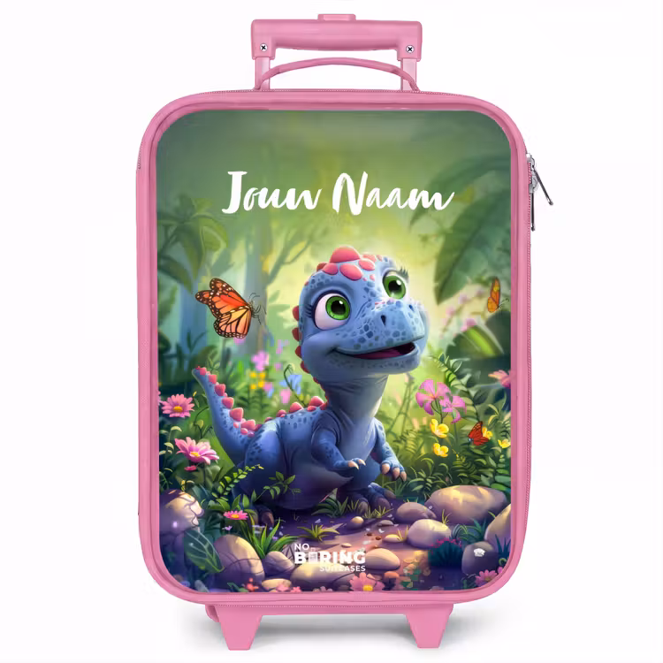 Kinderkoffer met naam - Roze - Donny Dino — 1