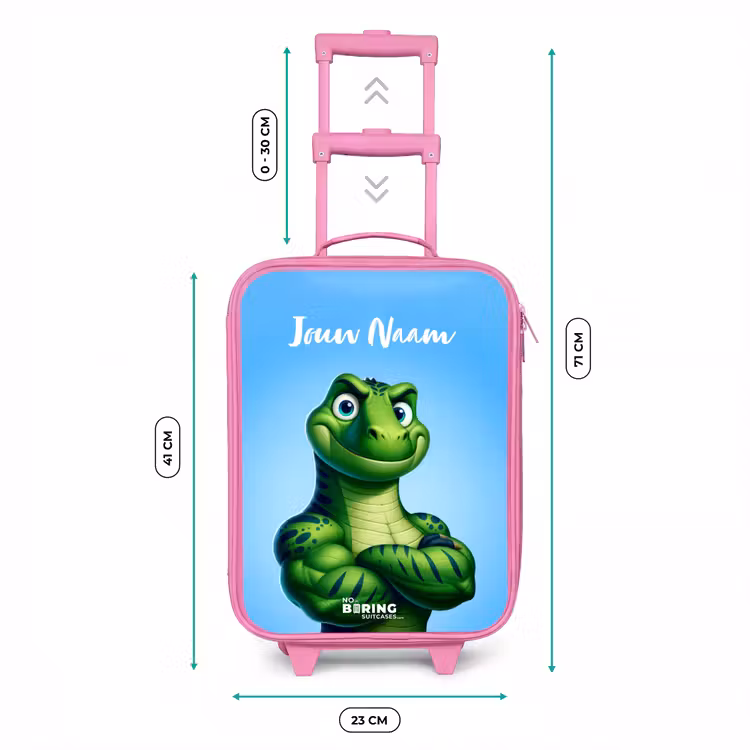 Kinderkoffer met naam - Roze - Spierbundelsaurus — 6