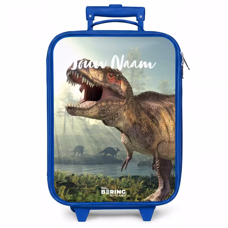 Kinderkoffer met naam - Blauw - Thijs Tyrannosaurus — 1