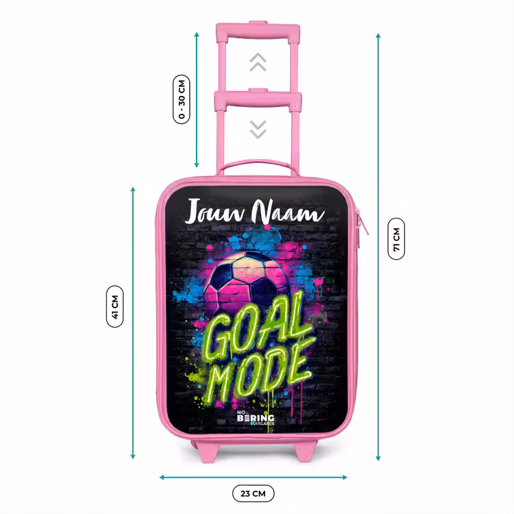 Kinderkoffer met naam - Roze - Neon - Graffiti - Voetbal - Kleurrijk — 6