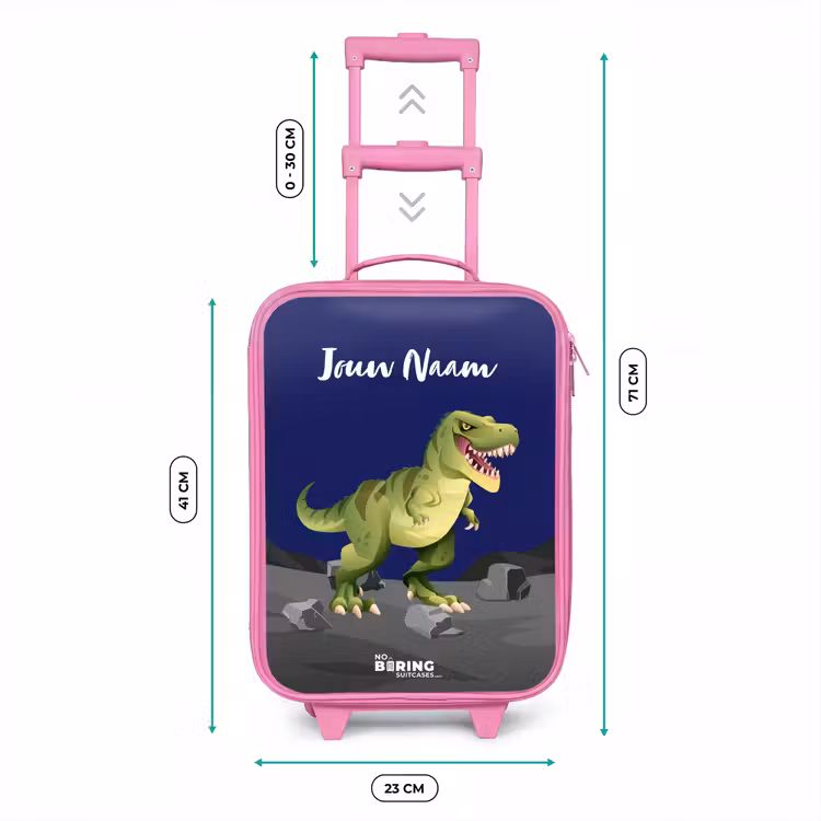 Kinderkoffer met naam - Roze - Tjibbe T-Rex — 6