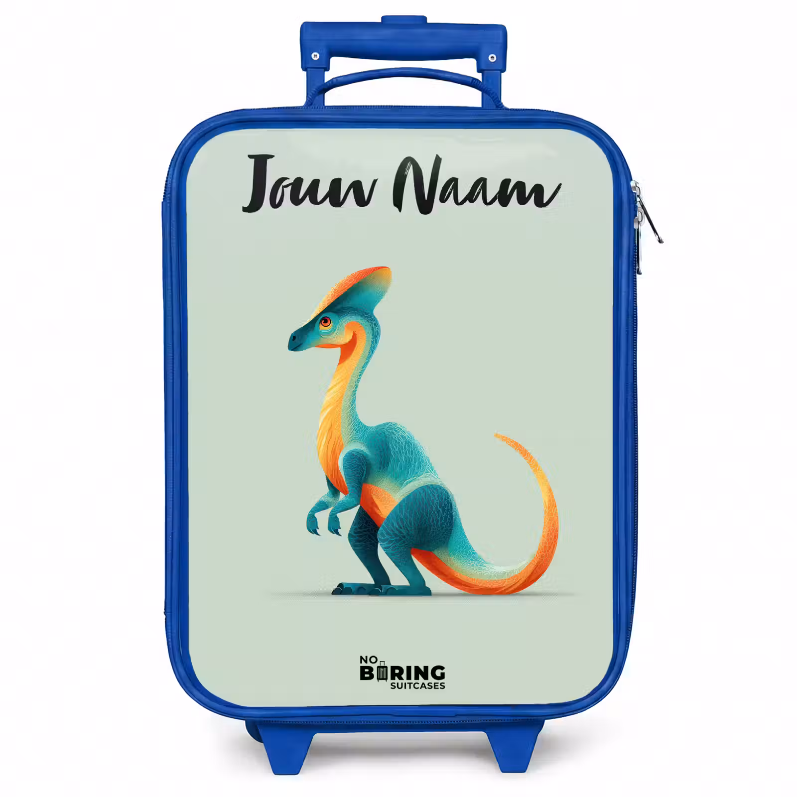 Kinderkoffer met naam - Blauw - Dino - Blauw - Dier — 1