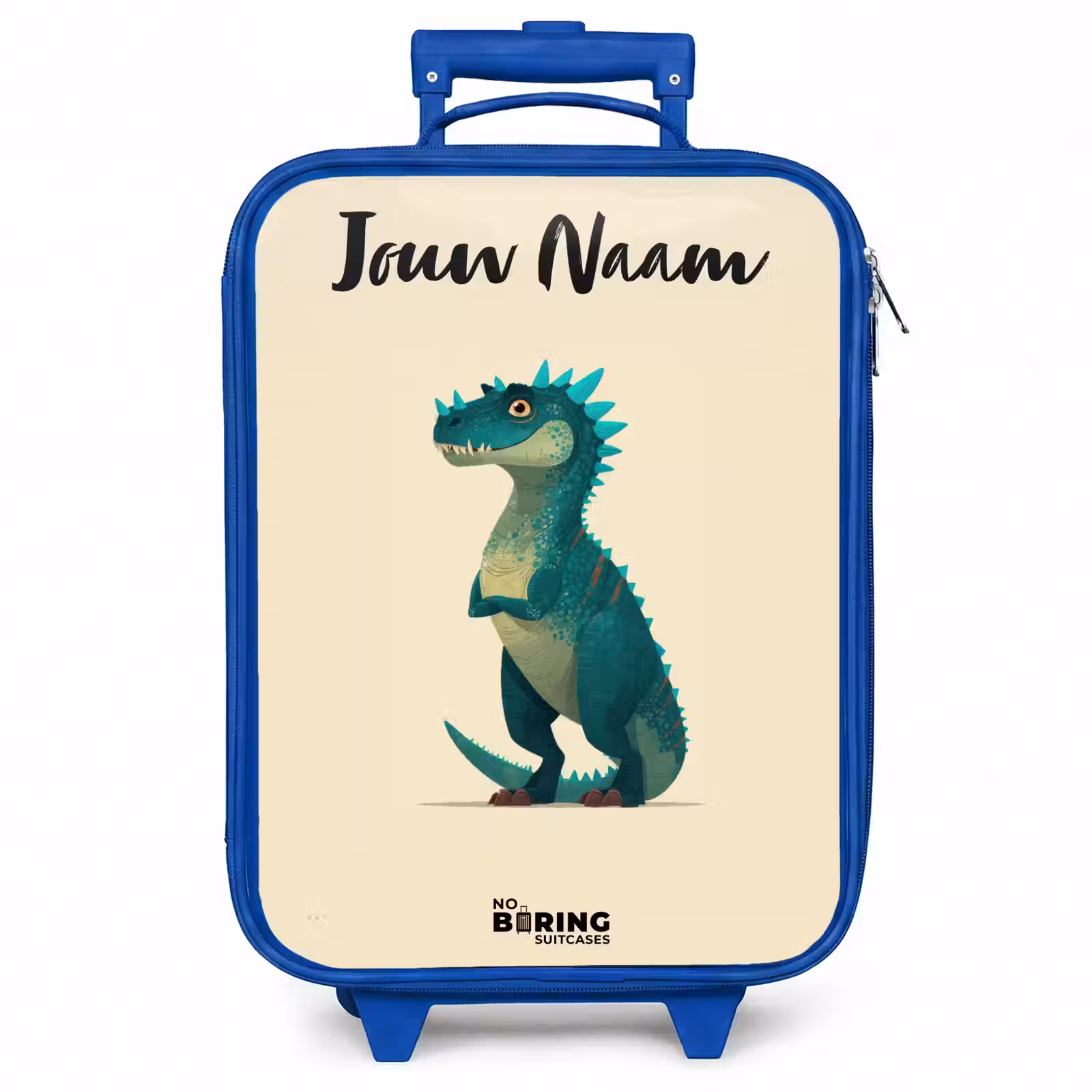 Kinderkoffer met naam - Blauw - Dino - Dier - Blauw - Groen — 1