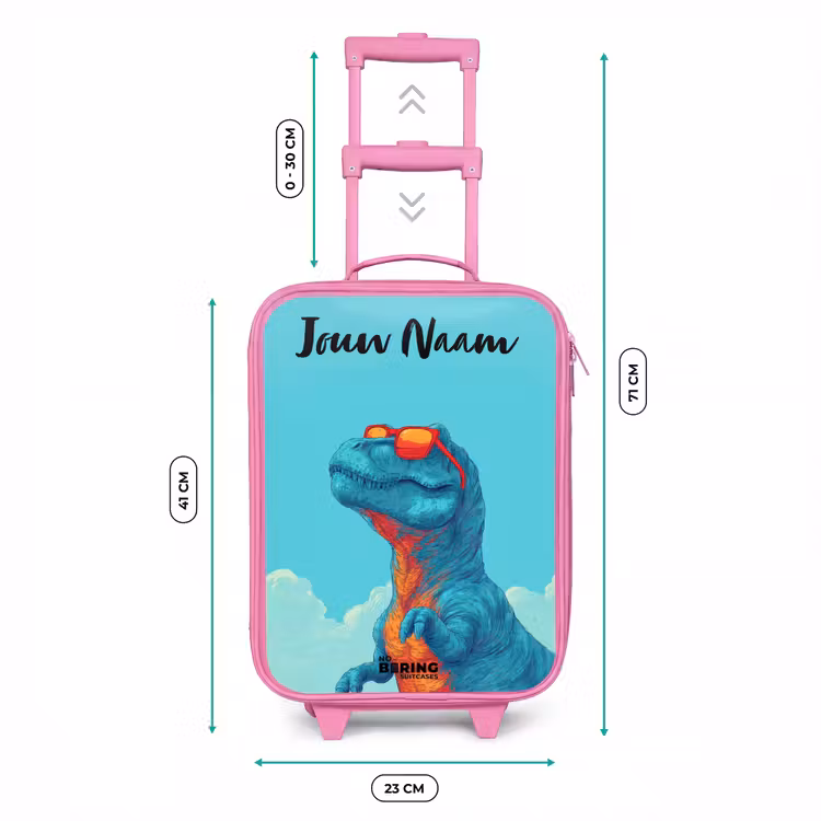 Kinderkoffer met naam - Roze - Dino - Zonnebril - Blauw — 6