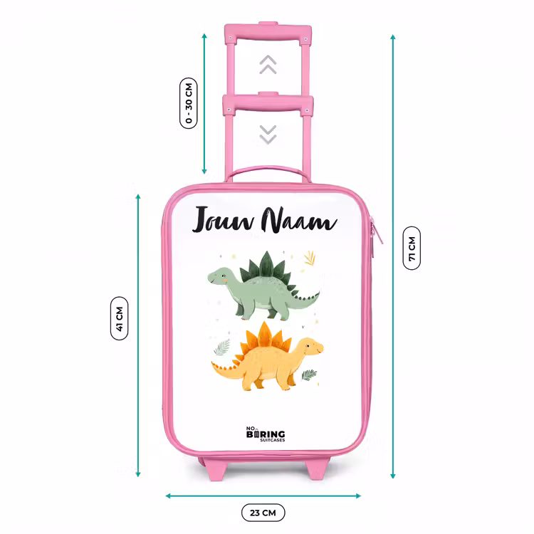 Kinderkoffer met naam - Roze - Dinos - Dieren - Groen - Oranje — 6