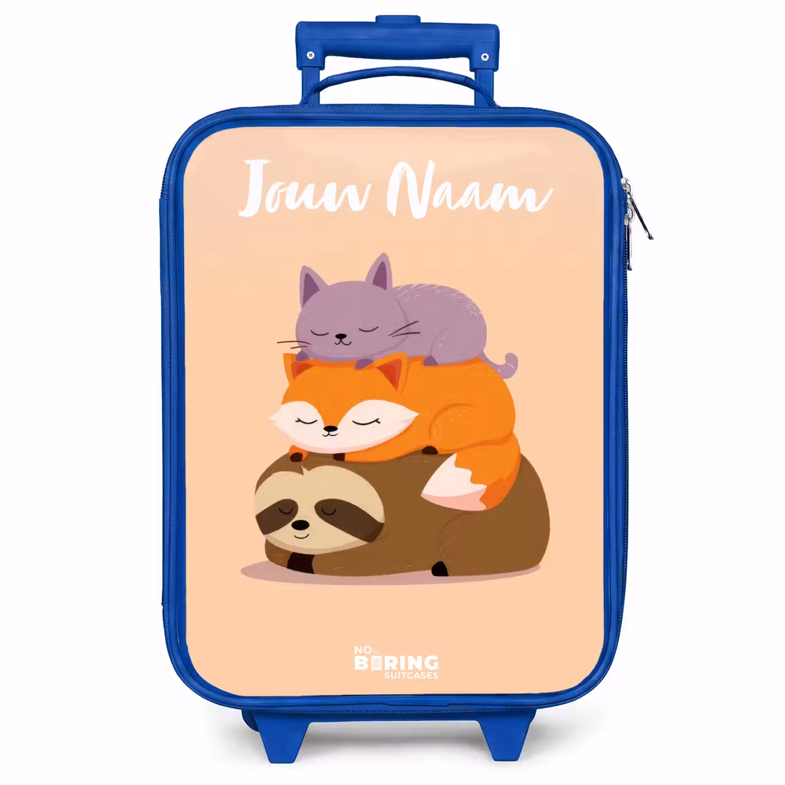 Kinderkoffer met naam - Blauw - Dieren - Slapen - Samen — 1