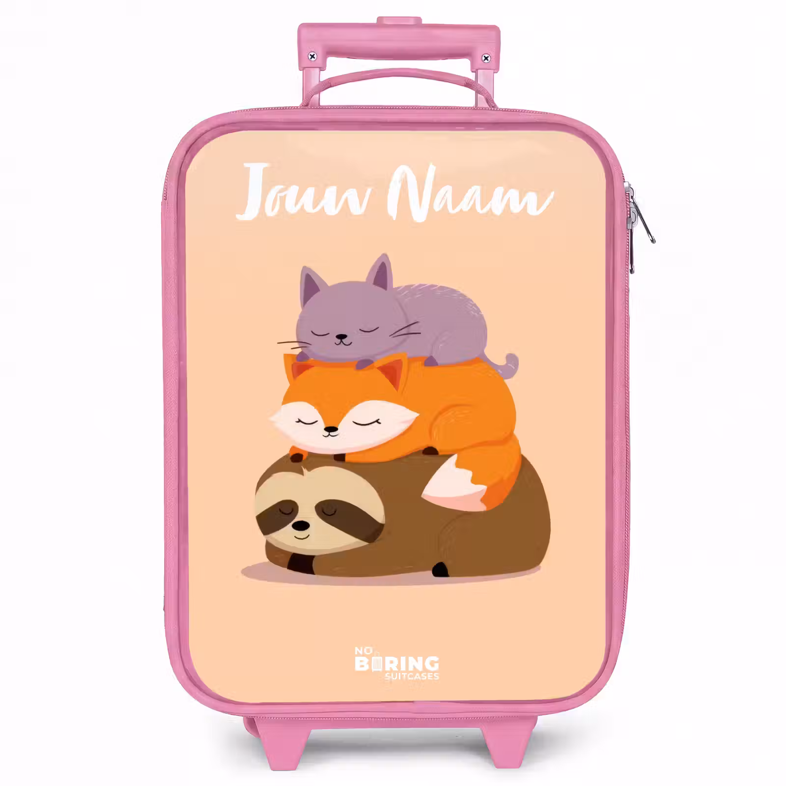Kinderkoffer met naam - Roze - Dieren - Slapen - Samen — 1