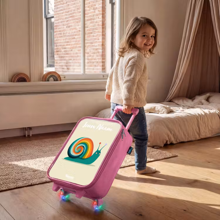 Kinderkoffer met naam - Roze - Slak - Regenboog - Kleurrijk — 3