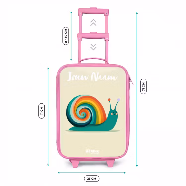 Kinderkoffer met naam - Roze - Slak - Regenboog - Kleurrijk — 6