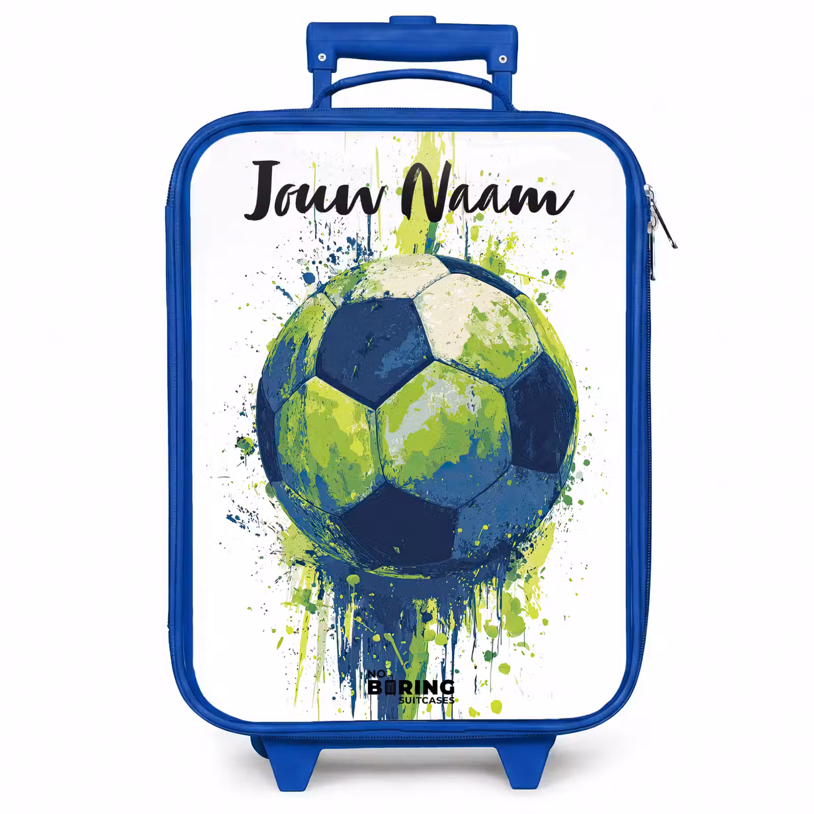 Kinderkoffer met naam - Blauw - Voetbalvibes - Verf - Groen - Blauw — 1