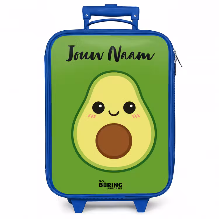 Kinderkoffer met naam - Blauw - Kawai - Avocado - Groen — 1