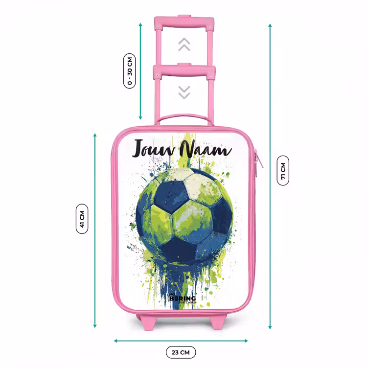 Kinderkoffer met naam - Roze - Voetbalvibes - Verf - Groen - Blauw — 6