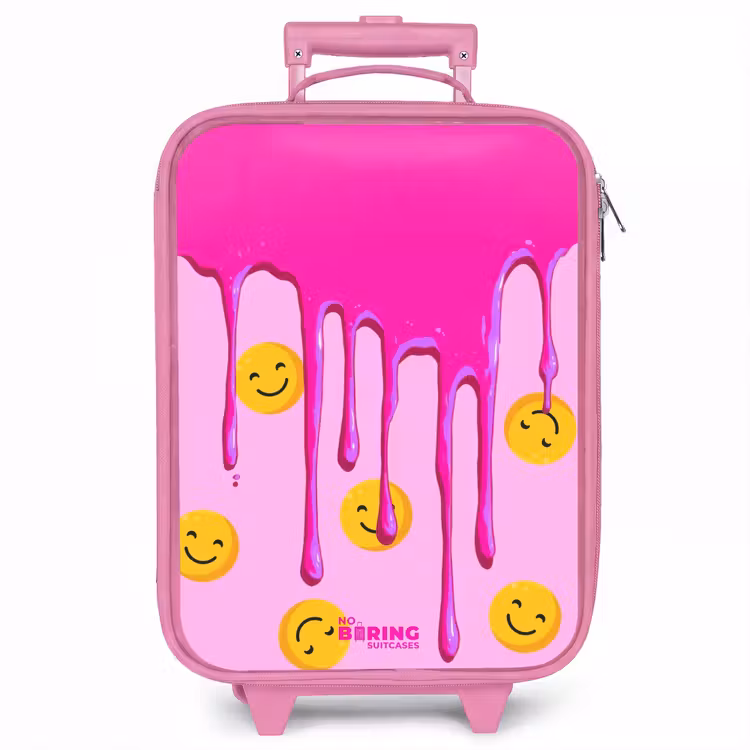 Kinderkoffer met naam - Roze - Verf - Smiley - Roze — 1