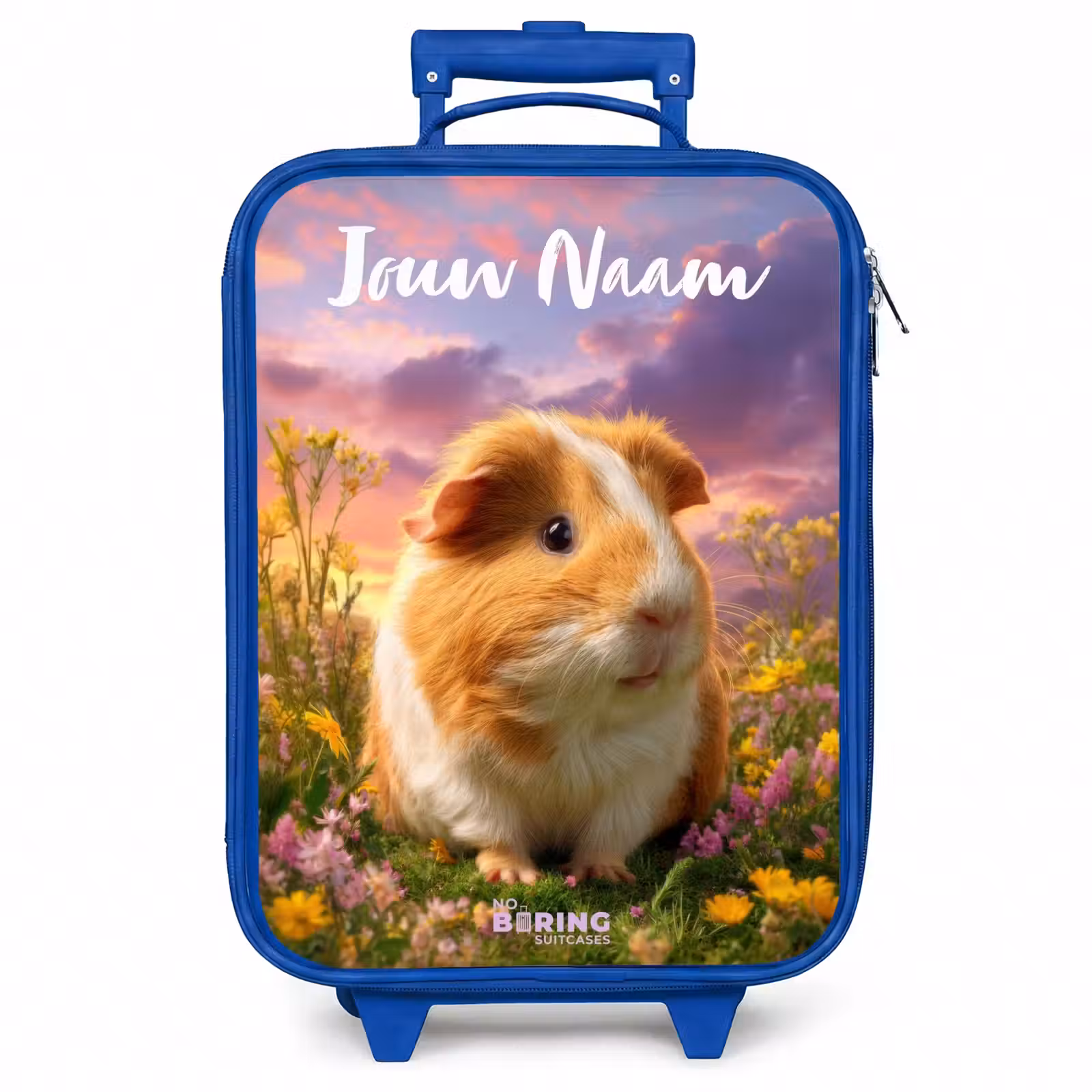 Kinderkoffer met naam - Blauw - Cavia - Natuur - Dier — 1
