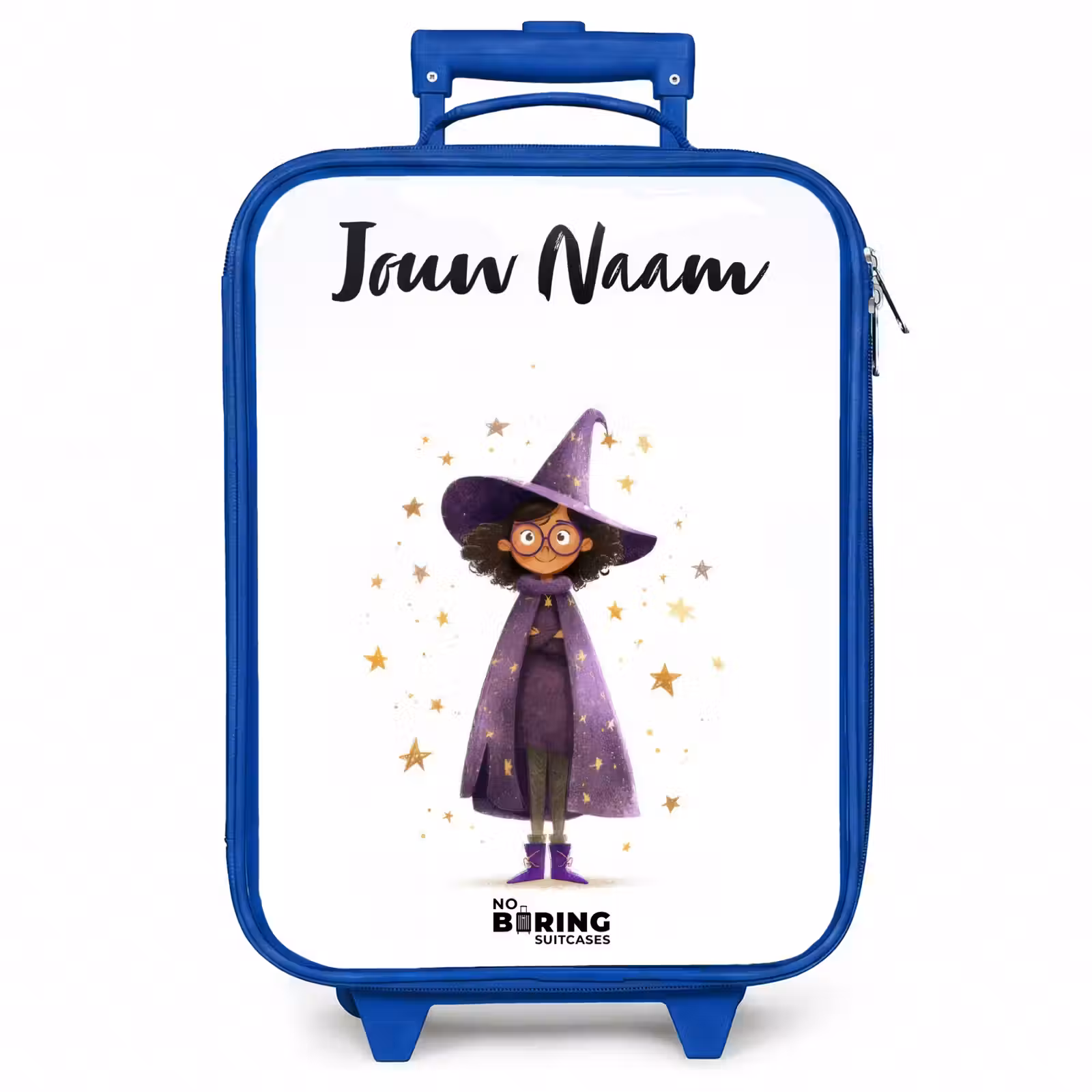 Kinderkoffer met naam - Blauw - De paarse tovenaarsmantel — 1